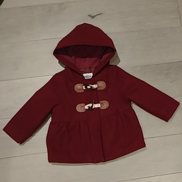 Old Navy Other - Girls Burgundy Felt Tailored Peacoat with Hood